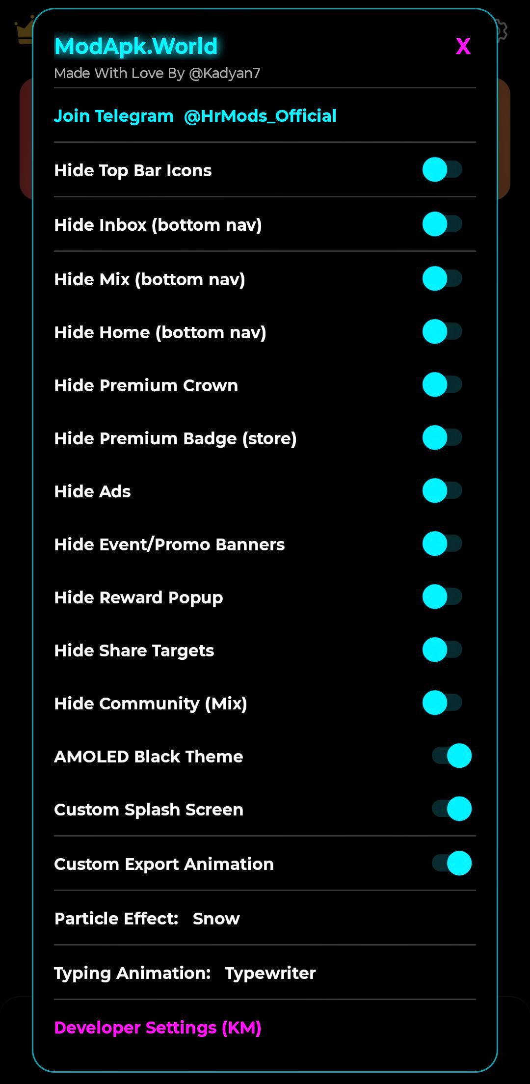 KineMaster MOD APK Premium Mod Menu